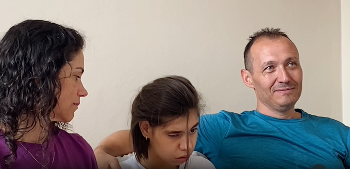 Rafaela com a família